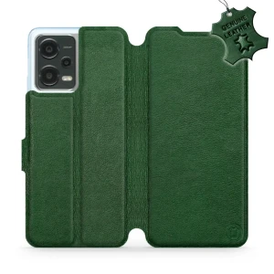 Etui z naturalnej skóry do Xiaomi Poco X5, Mobiwear Leather, zielone
