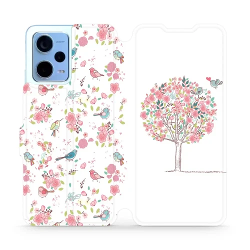 Etui z klapką do Xiaomi Redmi Note 12 5G, Mobiwear Book, różowy gaj