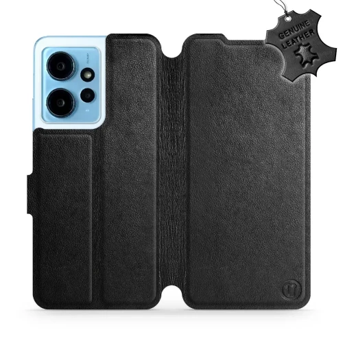 Etui z naturalnej skóry do Xiaomi Redmi Note 12 4G, Mobiwear Leather, czarne
