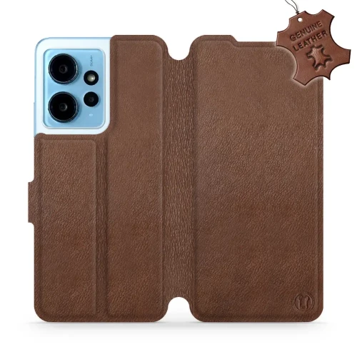 Etui z naturalnej skóry do Xiaomi Redmi Note 12 4G, Mobiwear Leather, brązowe