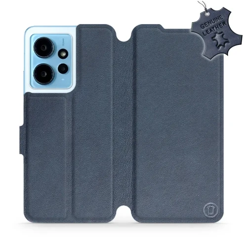 Etui z naturalnej skóry do Xiaomi Redmi Note 12 4G, Mobiwear Leather, granatowe