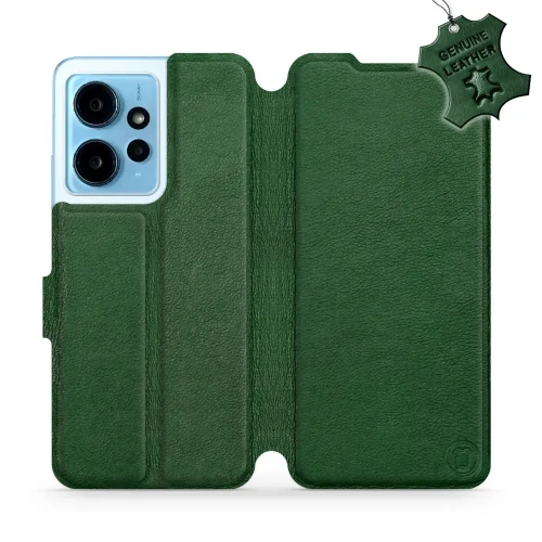 Etui z naturalnej skóry do Xiaomi Redmi Note 12 4G, Mobiwear Leather, zielone