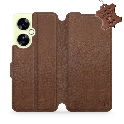 Etui z naturalnej skóry do OnePlus Nord CE 3 Lite, Mobiwear Leather, brązowe