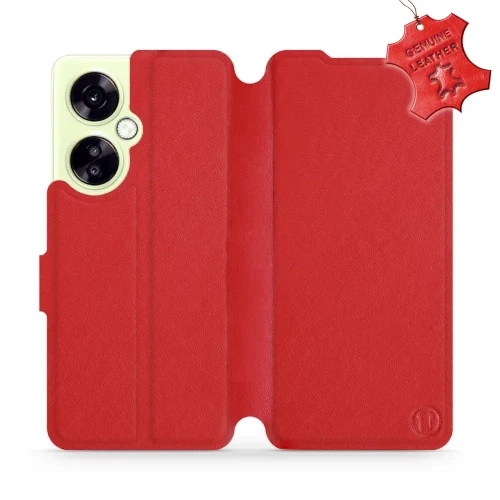 Etui z naturalnej skóry do OnePlus Nord CE 3 Lite, Mobiwear Leather, czerwone