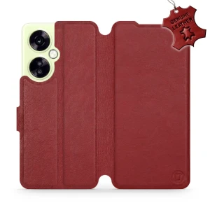Etui z naturalnej skóry do OnePlus Nord CE 3 Lite, Mobiwear Leather, ciemno-czerwone