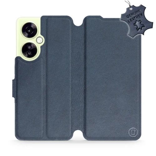 Etui z naturalnej skóry do OnePlus Nord CE 3 Lite, Mobiwear Leather, granatowe