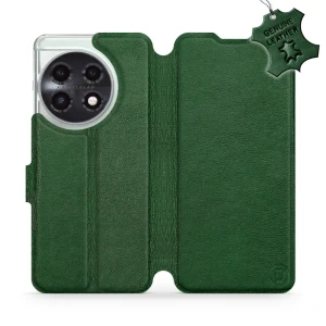Etui z naturalnej skóry do OnePlus 11 5G, Mobiwear Leather, zielone