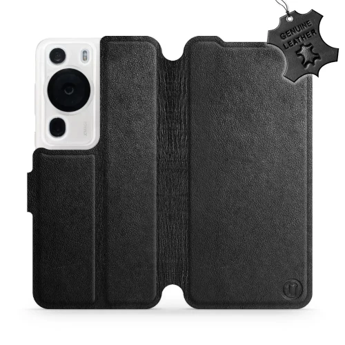 Etui z naturalnej skóry do Huawei P60 Pro, Mobiwear Leather, czarne