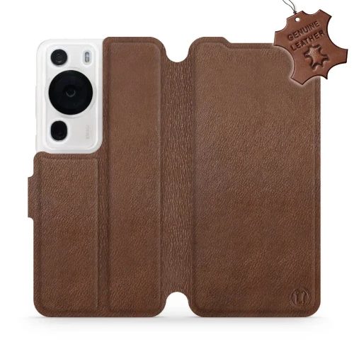 Etui z naturalnej skóry do Huawei P60 Pro, Mobiwear Leather, brązowe