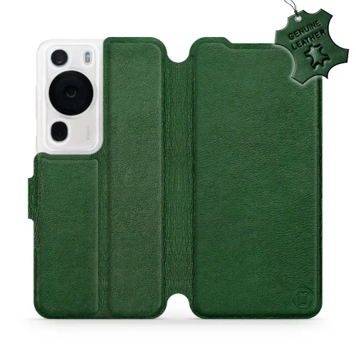 Etui z naturalnej skóry do Huawei P60 Pro, Mobiwear Leather, zielone
