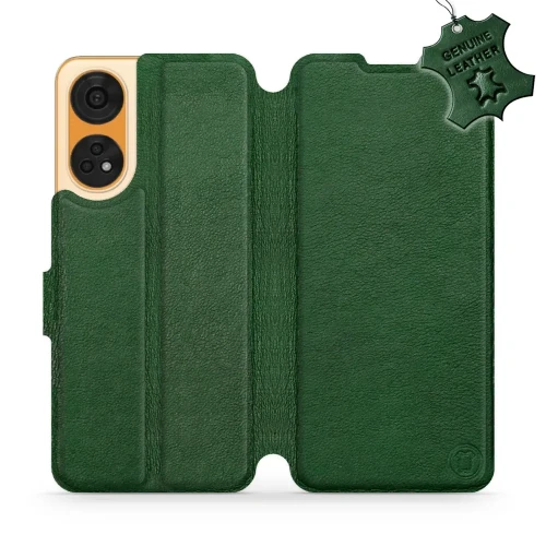 Etui z naturalnej skóry do Oppo Reno8T 5G, Mobiwear Leather, zielone