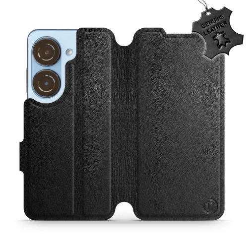 Etui z naturalnej skóry do Asus Zenfone 10, Mobiwear Leather, czarne