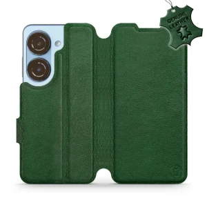 Etui z naturalnej skóry do Asus Zenfone 10, Mobiwear Leather, zielone