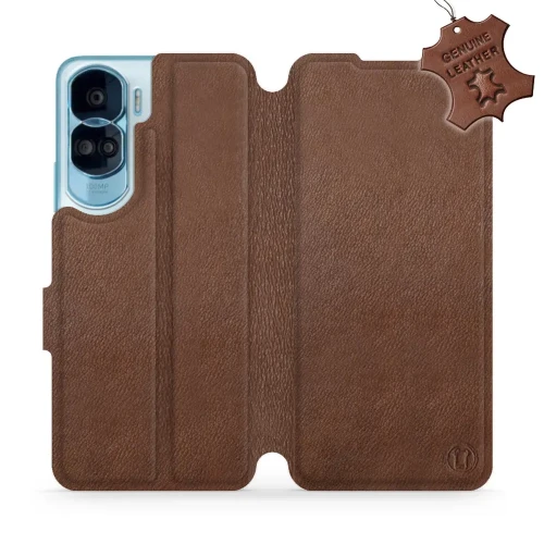 Etui z naturalnej skóry do Honor 90 Lite, Mobiwear Leather, brązowe