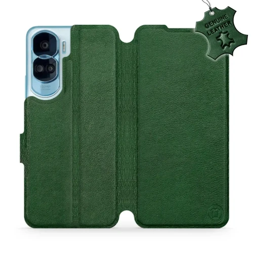 Etui z naturalnej skóry do Honor 90 Lite, Mobiwear Leather, zielone