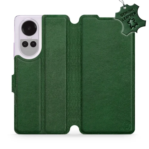 Etui z naturalnej skóry do Oppo Reno10 Pro 5G, Mobiwear Leather, zielone