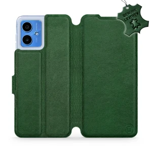 Etui z naturalnej skóry do Motorola Moto G14, Mobiwear Leather, zielone