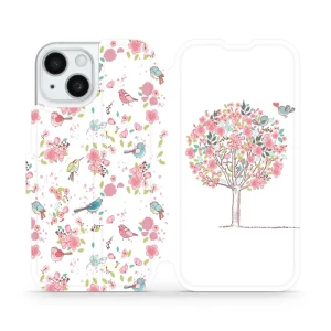 Etui z klapką do iPhone 15, Mobiwear Book, różowy gaj