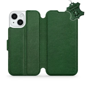 Etui z naturalnej skóry do iPhone 15, Mobiwear Leather, zielone