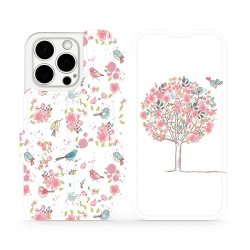 Etui z klapką do iPhone 15 Pro, Mobiwear Book, różowy gaj