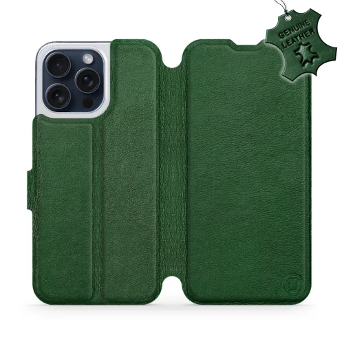 Etui z naturalnej skóry do iPhone 15 Pro Max, Mobiwear Leather, zielone