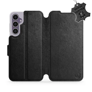 Etui z naturalnej skóry do Galaxy S23 FE, Mobiwear Leather, czarne
