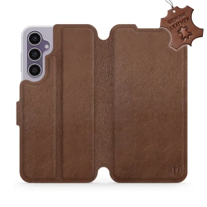 Etui z naturalnej skóry do Galaxy S23 FE, Mobiwear Leather, brązowe