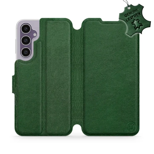 Etui z naturalnej skóry do Galaxy S23 FE, Mobiwear Leather, zielone