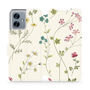 Etui z klapką do Motorola Moto G54 5G, Mobiwear Book, polne kwiaty