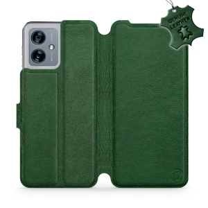 Etui z naturalnej skóry do Motorola Moto G54 5G, Mobiwear Leather, zielone