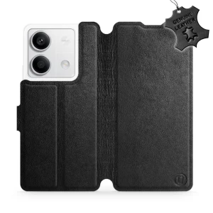Etui z naturalnej skóry do Xiaomi Redmi Note 13 5G, Mobiwear Leather, czarne