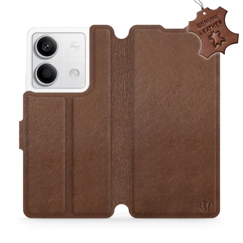 Etui z naturalnej skóry do Xiaomi Redmi Note 13 5G, Mobiwear Leather, brązowe