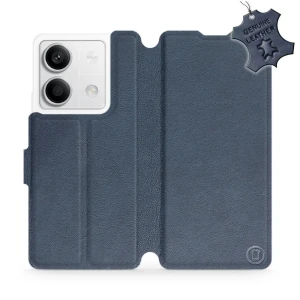 Etui z naturalnej skóry do Xiaomi Redmi Note 13 5G, Mobiwear Leather, granatowe