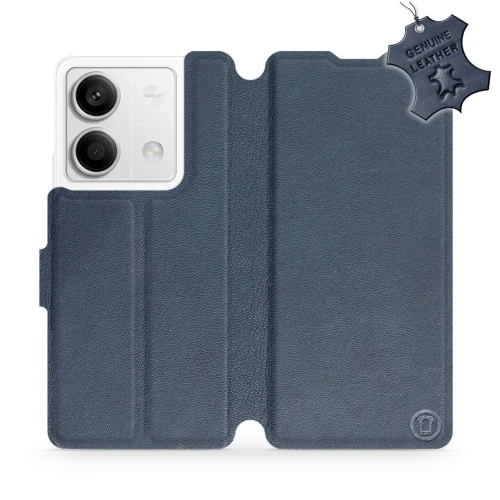 Etui z naturalnej skóry do Xiaomi Redmi Note 13 5G, Mobiwear Leather, granatowe