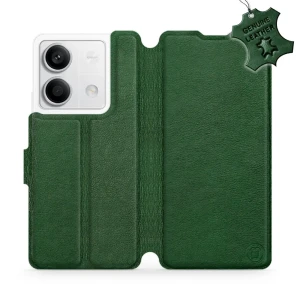 Etui z naturalnej skóry do Xiaomi Redmi Note 13 5G, Mobiwear Leather, zielone