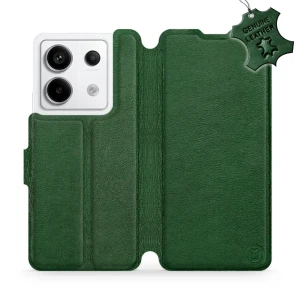 Etui z naturalnej skóry do Xiaomi Redmi Note 13 Pro 5G, Mobiwear Leather, zielone