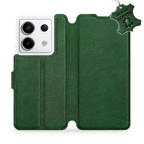 Etui z naturalnej skóry do Xiaomi Redmi Note 13 Pro 5G, Mobiwear Leather, zielone