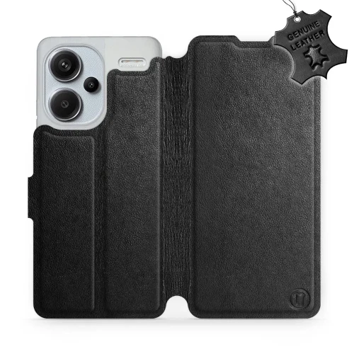 Etui z naturalnej skóry do Xiaomi Redmi Note 13 Pro Plus 5G, Mobiwear Leather, czarne