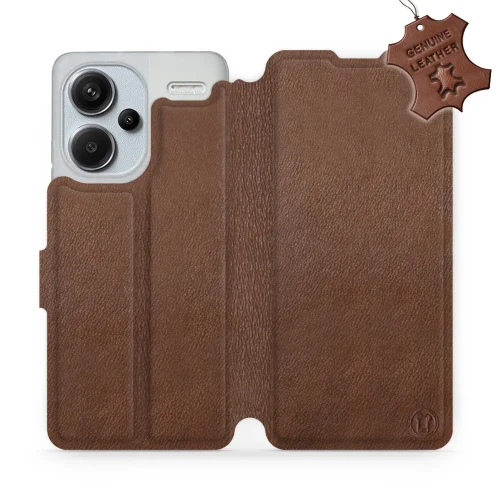 Etui z naturalnej skóry do Xiaomi Redmi Note 13 Pro Plus 5G, Mobiwear Leather, brązowe