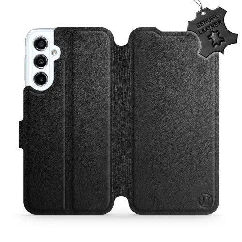 Etui z naturalnej skóry do Galaxy M34 5G, Mobiwear Leather, czarne