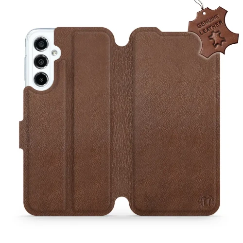 Etui z naturalnej skóry do Galaxy M34 5G, Mobiwear Leather, brązowe