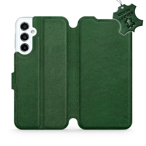 Etui z naturalnej skóry do Galaxy M34 5G, Mobiwear Leather, zielone
