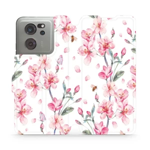 Etui z klapką do Xiaomi 13T, Mobiwear Book, różowa wiosna