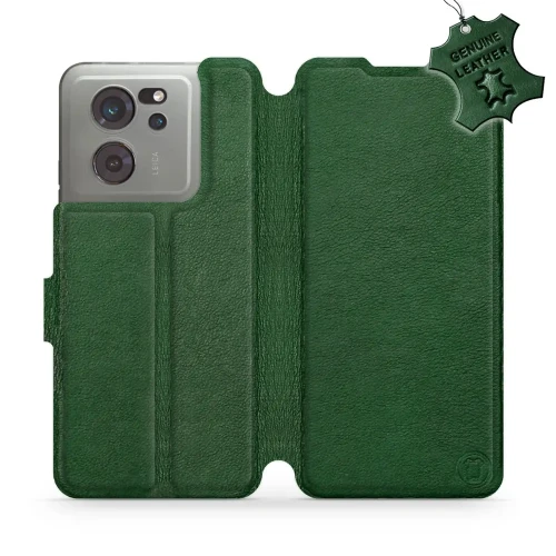 Etui z naturalnej skóry do Xiaomi 13T, Mobiwear Leather, zielone