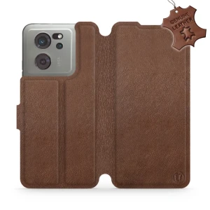 Etui z naturalnej skóry do Xiaomi 13T Pro, Mobiwear Leather, brązowe