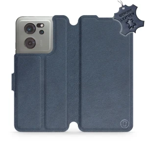 Etui z naturalnej skóry do Xiaomi 13T Pro, Mobiwear Leather, granatowe