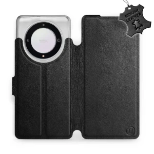 Etui z naturalnej skóry do Honor Magic5 Lite, Mobiwear Leather, czarne