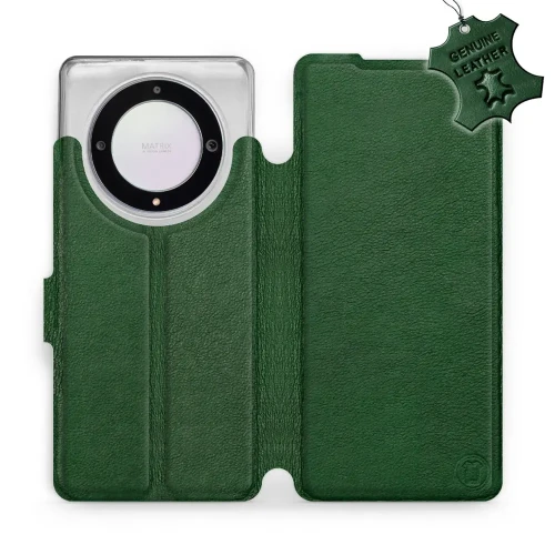 Etui z naturalnej skóry do Honor Magic5 Lite, Mobiwear Leather, zielone