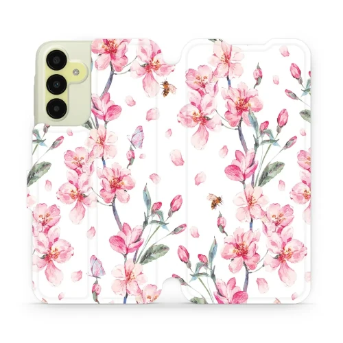 Etui z klapką do Galaxy A15 5G, Mobiwear Book, różowa wiosna