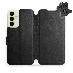 Etui z naturalnej skóry do Galaxy A15 5G, Mobiwear Leather, czarne
